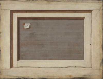 Trompe l&39;oeil. A parte de trás de uma pintura emoldurada de Cornelis Norbertus Gysbrechts
